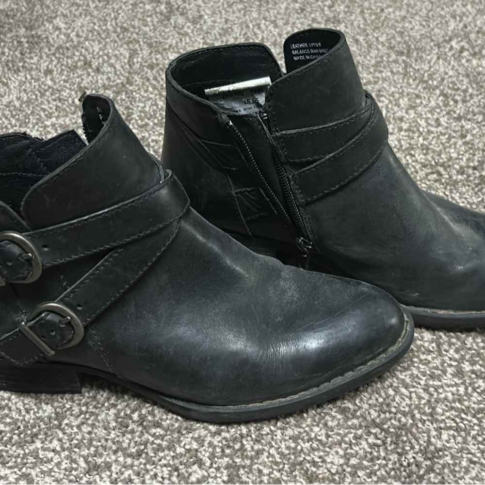 Bjorn Double Buckle Black Ankle Boots